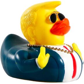 Rubber Ducks Car Duck Dashboard Decoration Squeak Trump Ducks Toys Car Ornaments Car Décor Accessories with Sunglasses and Golden Necklace