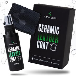 Leather Ceramic Coating - Premium Leather Coating for Car Interior, Furniture, Shoes and Apparel, for All Leather Colours, Nano Technology Car Leather Protector, Auto Leather Coating
