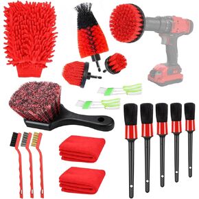 Car Detailing Kit, 18Pcs Durable Car Cleaning Kit Includes Various of Soft-bristled Car Detailing Brushes for Cleaning Interior, Exterior, Wheels, Dashboard