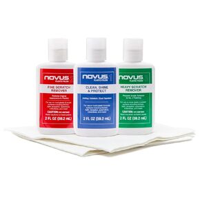 NOVUS PK1-2 Plastic Clean and Shine, Fine Scratch Remover and Heavy-Scratch Remover and Polish Mates Pack, 2 Ounce Bottles