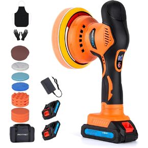 Cordless Car Buffer Polisher, 6IN Car Buffers And Polishers Kit, 6 Variable Speed Car Polishing Kit, 2*21V 1.5Ah Batteries Cordless Polisher For Car Detailing/Polishing/Waxing/Scratch Removing