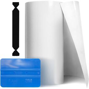 VViViD Clear Paint Protection Bulk Vinyl Wrap Film 12 Inch Including 3M Squeegee and Black Felt Applicator (Bulk ROLL - 12 Inch x 20ft)