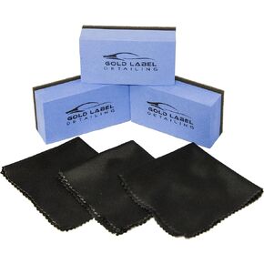 Sponge Applicator Kit 3 Pack with Microfiber Cloths | Perfect for Ceramic Coating, Nano Coating, Glass Coating, Tire Shine Detailing (3" Sponge Kit)
