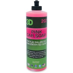 3D Pink Car Wash Soap (1 Gallon) - pH Balanced, Easy Rinse, Scratch Free Car Soap