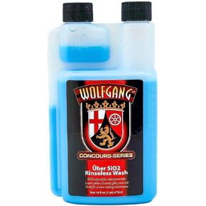 WOLFGANG CONCOURS SERIES Uber SiO2 Rinseless Wash, WG-1650, 16 Fl. Oz. Bottle, Highly Concentrated Water-Soluble Rinse-Free Automotive Rinseless Wash Liquid