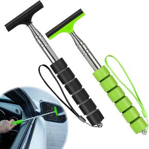 Side Mirror Squeegee, 2 PCS Car Mirror Squeegee, Retractable Car Rearview Mirror Wiper for All Vehicles, Universal Automotive Accessories