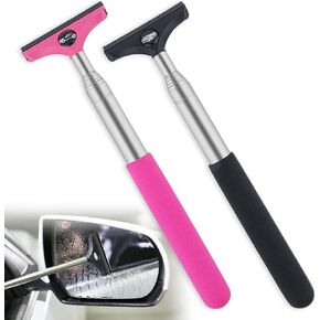 Side Mirror Squeegee, 2 PCS Car Mirror Squeegee, Retractable Car Rearview Mirror Wiper for All Vehicles, Universal Automotive Accessories