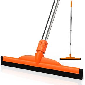 ITTAR Multi-Purpose Floor Squeegee for Concrete Floor, Heavy Duty Squeegee Broom with Adjustable 62" Stainless Steel Pole, EVA Foam Blade Scrubber for Garage, Patio, Deck, Tile, Pool, Shower
