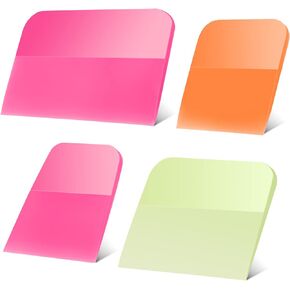 4 Pcs PPF Squeegee Soft Silicone Rubber Scraper, Anti Scratch TPU Coating Scraper for Car Vinyl Paint Protection Film Installation, Vinyl Wrap and Window Tint Windshield Glass Cleaning Kit, 4 Sizes