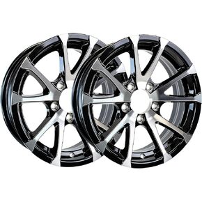 eCustomRim Two Aluminum Trailer Rims Wheels 5 Lug 13 in. Avalanche V-Spoke/Black