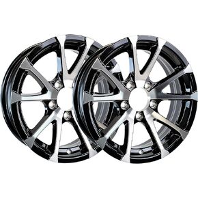 eCustomRim Two Aluminum Trailer Rims Wheels 5 Lug 14 in. Avalanche V-Spoke/Black