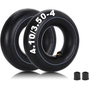 RUTU 4.10/3.50-4 Inner Tube 4.10-4 3.50-4 Heavy Duty Inner Tube Replacement for Lawn Mower Hand Truck Wheelbarrow Go Cart ATV Garden Rototiller Snow Blower with TR87 Bent Valve Stem 2 Pack