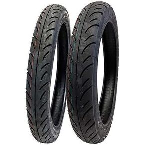 MMG Tire Set: Front 2.50-16 and Rear 2.75-16 (P83) for Motorcycles Scooters Performance Street Tread - Rim 16 Inches