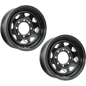 eCustomRim 2-Pack Trailer Wheels 16 in. X 6 in. 8 Lug Black Steel Spoke Rim Wheel