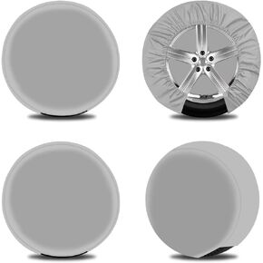 OutdoorLines Waterproof Spare Tire Covers Fits Diameters 24"-26" Set of 4, UV-Proof Wheel Cover Windproof Tire Protector, Universal Fits for RV, Jeep, SUV, Trailers, Camper, Van and Truck, Off White