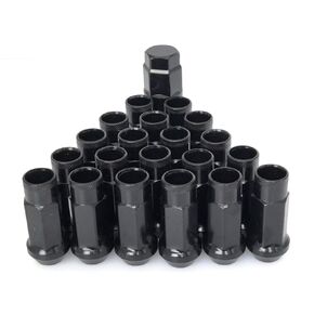 Lug Nuts M12x1.5 Open End Wheel Nuts,Taper Acorn Seat, Forged Locknut Racing Nut 20 Set 2 Pieces Total 22 Pieces and 1 Nut Socket Key (Red, M12 x P1.5)
