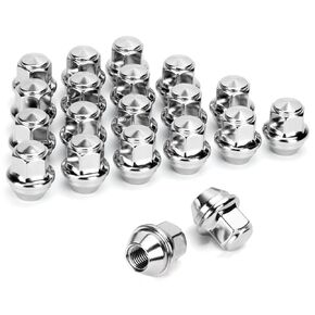 Dynofit 32pc OEM Lug Nuts for Che-vy Silverado GMC Sierra 2500 3500 2008+, M14x1.5 Chrome Wheel Nuts Compatible With Ram 2500 3500 2012+, One-piece Style 1.75"H Lug Nuts Set for 6&8 Lug OE Wheel (Big)