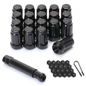 M12x1.5 Lug Nuts M12-1.50 Lug Nuts Black Spline Lug Nuts 12x1.5 1.38" Long Set of 20 Wheel Lug Nut 12mmx1.5 Lug Nuts Acorn Fit for Honda Accord CRV Civic
