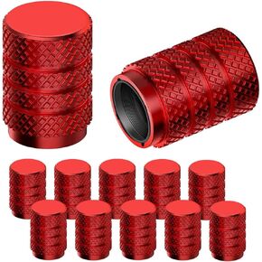 Dsycar Tire Valve Stem Caps - 12 Pack Tire Caps with Corrosion Resistant Plastic Lined Universal Valve Stem Covers for Car, Truck, Motorcycle and Bike (Blue/Bullet)
