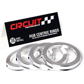 Circuit Performance 73.1mm OD to 54.1mm ID Silver Aluminum Hub Centric Rings