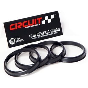 Circuit Performance 74.1mm OD to 72.56mm ID Black Plastic Polycarbonate Hub Centric Rings