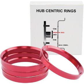 VLAOSCHI Red Alloy Aluminum Hub Centric Rings 56.1 to 64.1 - Performance Wheel Hubcentric Rings for 56.1mm Vehicle Hub with 64.1mm Center Bore Rims - Pack of 4