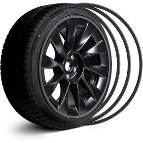 Automotive Alloy Wheel Rim Protector - Covering The Entire Rim of The Wheel hub - Strips for Curb Rash Prevention - Set of 4 Rim Protector Easy to Install(18'',Black)