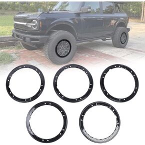 Broaddict 5X Bead Lock Wheel Trim Rings Kit Fit for 2021-2024 Ford Bronco Sasquatch Package Beauty Rings