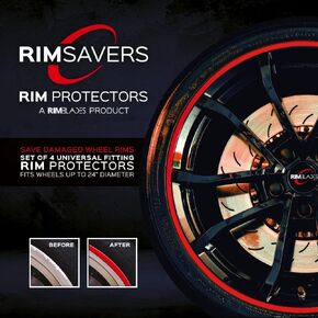 RimBlades USA (Black) Wheel Rim Protectors Guard Alloy Wheel from Curb Rash – Set of 4 Rim Protectors Easy to Install