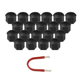 21MM Wheel Lug Nut Covers Bolt Caps Compatible with Tesla Model 3 S X with Dismantle Tool Black 20PCS