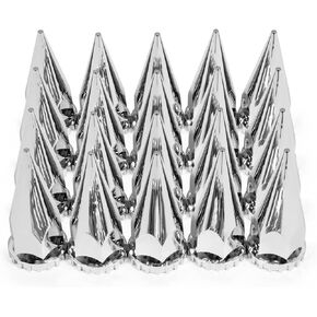 HQALTY 60Pcs Lug Nut Covers 33mm Spike Nut Covers ABS Chrome Plastic Anti-Rust Thread-on Pointed Nut Cover Caps for Semi Truck