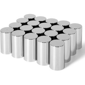 20Pcs Lug Nut Covers 32mm/33mm Cylinder Nut Covers ABS Chrome Plastic Anti-Rust Thread-on Nut Cover Caps for Semi Trucks