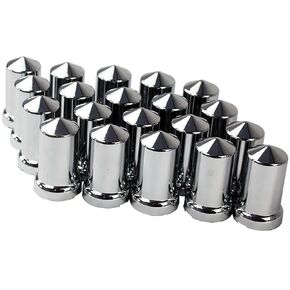 33mm كروم ABS البلاستيك العروة الجوز يغطي قبعات مع شفة دفع على رصاصة لشبه شاحنة (20)