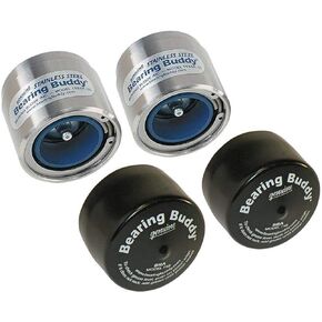 Bearing Buddy (2) 1.980" Stainless Steel with Protective Bra & Blue Auto Check Feature for Boat Trailer Wheel Center Caps 1980A-SS 42208 (1 Pair)
