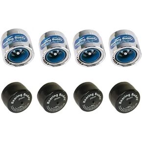 Bearing Buddy (4) 1.980 Boat Trailer Genuine CHROME with Protective Bra & Auto Check 1980A 42202 (2 Pairs)