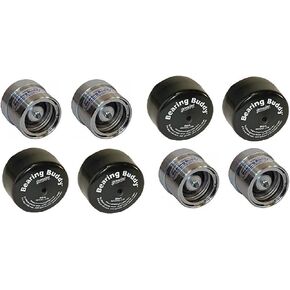 (4) 2.441 Stainless Steel Boat Trailer Bearing Buddy with Protective Bra - Wheel Center Caps 2441-SS (2 Pairs)