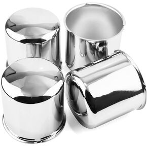 4Pcs 4.25inch Trailer Wheel Center Caps Push Thru 4.25" Bore 4.33" Tall for Wheel Rim, Chrome Silver Wheel Cover