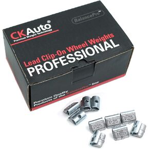 CKAuto 100Pcs P Type Lead Clip on Wheel Weights Assortment, 0.25oz, 0.5oz, 0.75oz, 1.0oz, 25Pcs for Each Style, Uncoated
