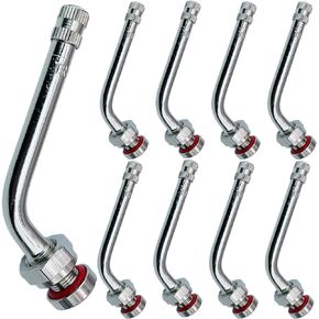 TR545D Truck Tire Valve Stems(Pack of 8), Premium 60 Degree Brass Valve Stems Compatible with Alcoa 22.5in 24.5in Aluminum Wheels 9.7mm Rim Hole, Clamp-in Brass Valve Stem for Truck and Bus