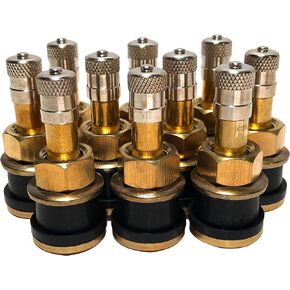 TR501 سيقان صمام الهواء السائل بدون أنابيب لعجلات الشاحنات والحافلات، ساق صمام الإطار المشبك - عبوة من 10 قطع