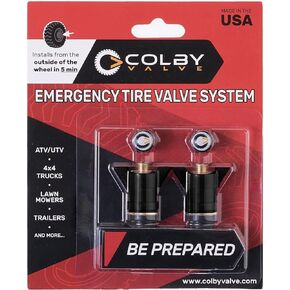 Colby Valve Emergency Valve Stem Replacement Kit Black | No Tools Required for Install | No Need to Remove Tire | Tire Valve Stem Kit Made in USA from quality 360 brass components