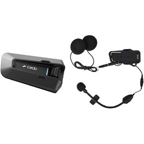 سماعة رأس بنظام اتصال بلوتوث للدراجات النارية من Cardo PACKTALK Edge - حزمة واحدة، أسود