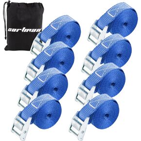 Cartman 1" x 12' Lashing Straps Cargo Tie-Down Strap Up to 600lbs, 6pk in Carry Bag, Black