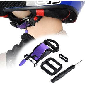 iGuerburn Motorcycle Helmet Quick Release Buckle Kit, Stainless Steel Motorcycle Helmet Accessories Chin Strap Buckle for D-RING Helmets, Easy to Disconnect Even with Gloves (Black)