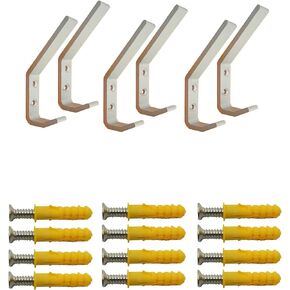 EBaokuup 6 Set Helmet Holder-Motorcycle Helmet Holder Hook,Wall Mounted Equestrian Helmet Storage Rack Hanger, Motorbike Cloth Wall Mount Display Rack with Mounting Screws(6 pcs Hook+ 12pcs Screws)