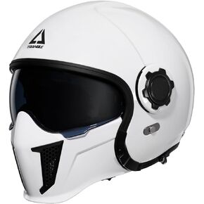 TRIANGLE Open Face Motorcycle Helmet 3/4 Half for Men with Extra Clear Visor Cruiser Scooter Street Bike DOT Approved Unisex-Adult
