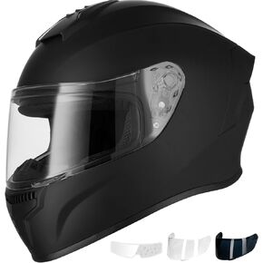Favoto Motorcycle Full Face Helmet DOT Approved, Lightweight ABS Shell, Anti-Fog Film Included, Flip-Up Street Bike Helmet with Aerodynamic Design for Adults