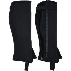 A&H Apparel Unisex Adult Amara Synthetic Equestrian Half Chaps Black Leather Half Chaps (Medium)
