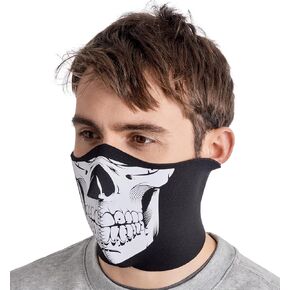Tough Headwear Neoprene Half Face Mask Cold Weather - Half Ski Face Mask - Men's Winter Face Mask for Outdoors, Motorcycle Black