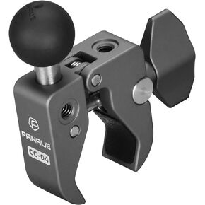 FANAUE Handlebar Base Mount Strong Rod Clamp with 1'' Ball for Rails 0.5" to 2.0" in Diameter, Compatible with RAM Mounts B Size Double Socket Arm & Bike Motorcycle Phone Mount Holder
